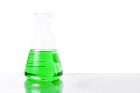 photo of green laboratory equipment to represent environmental responsabilityの写真素材