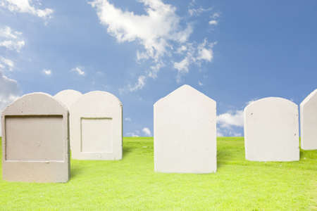 photo of tombstones at dayの写真素材