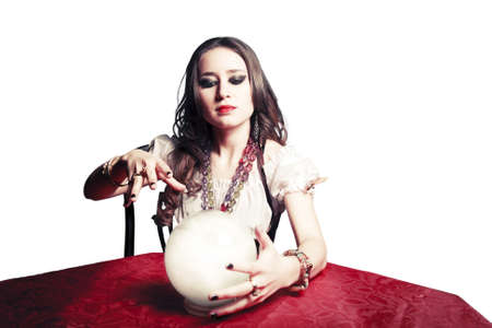 gypsy woman with crystal ballの写真素材