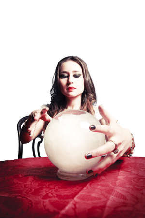gypsy woman with crystal ballの写真素材