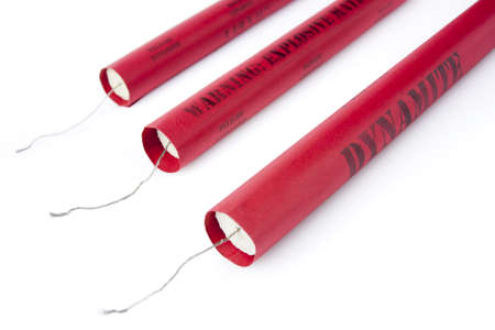 Dynamite on white backgroundの写真素材