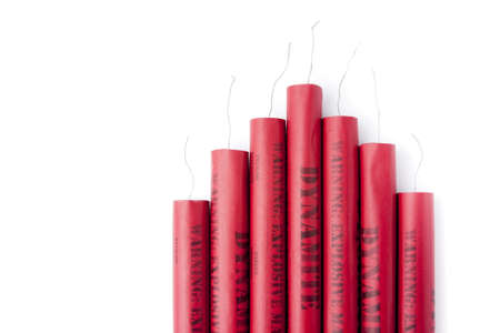 Dynamite on white backgroundの写真素材