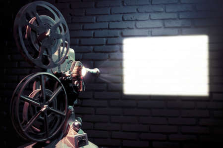 photo of an old movie projectorの写真素材