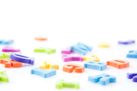 magnetic letter on a white backroundの写真素材