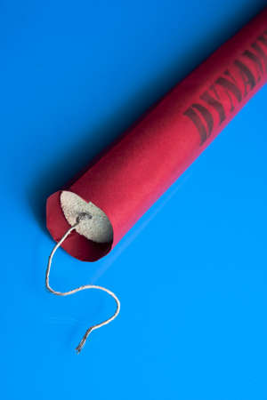 Dynamite on blue backgroundの写真素材