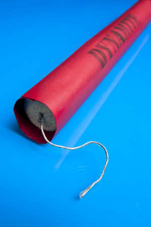 Dynamite on blue backgroundの写真素材