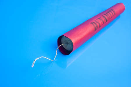 Dynamite on blue backgroundの写真素材