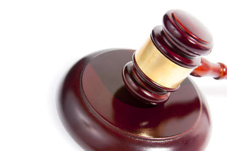 judge gavel isolated on whiteの写真素材