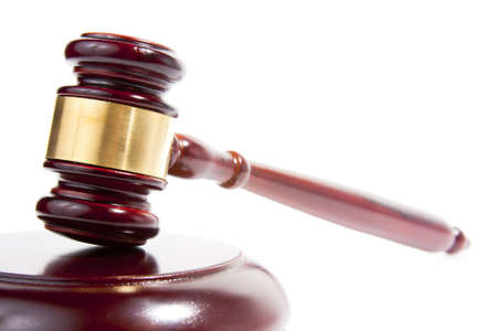 judge gavel isolated on whiteの写真素材