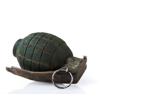 grenade isolated on whiteの写真素材