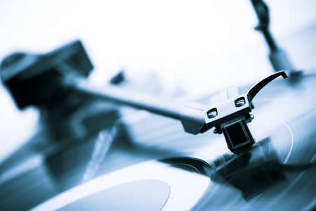 Vintage turn table extreme close-upの写真素材