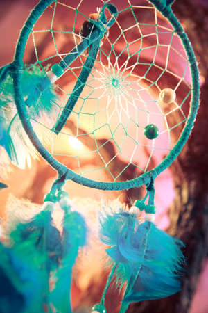 dream catcher on a magical forestの写真素材