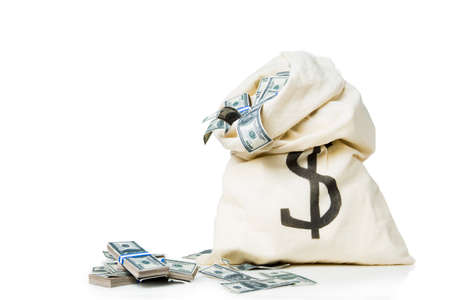 lots of money inside a bagの写真素材
