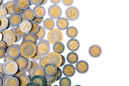 Mexican pesos isolated on whiteの写真素材