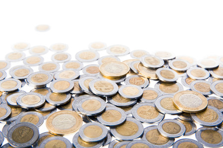 Mexican pesos isolated on white