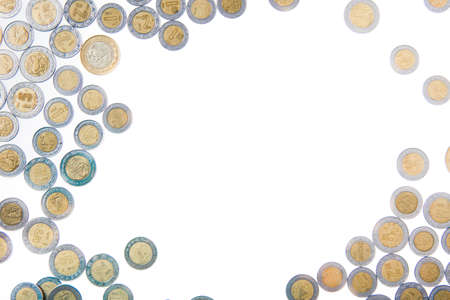 Mexican pesos isolated on whiteの写真素材
