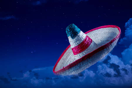 Mexican sombrero at nightの写真素材