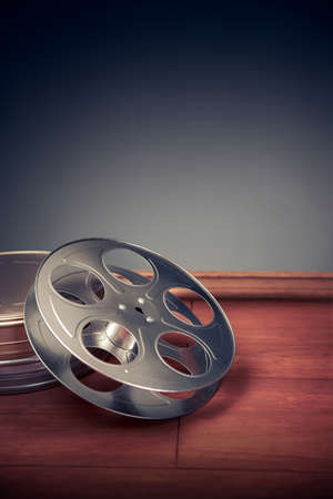 movie industry objects on a grey backgroundの写真素材