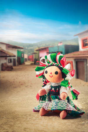 Mexican rag doll in a traditional dressの写真素材