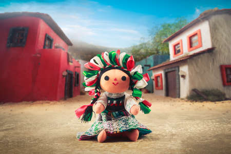 Mexican rag doll in a traditional dressの写真素材