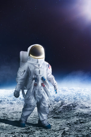 Astronaut standing on the moon