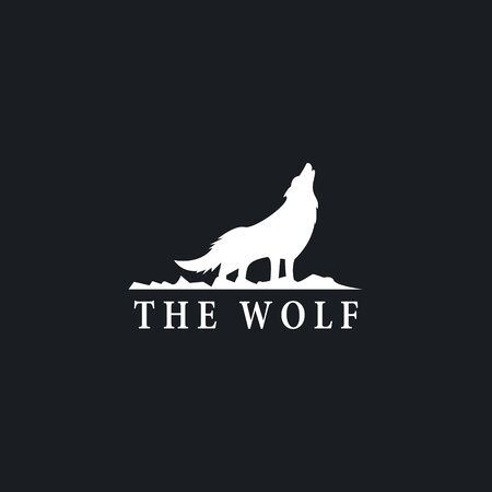 Wolf logo template vector icon designのイラスト素材
