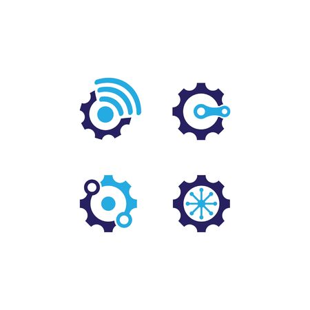 Connection gear  template vector icon designのイラスト素材