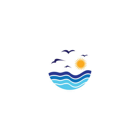 Ocean logo vector icon designのイラスト素材