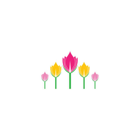Flower logo vector icon designのイラスト素材