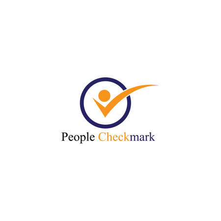 People check mark Logo Template vector icon illustrationのイラスト素材