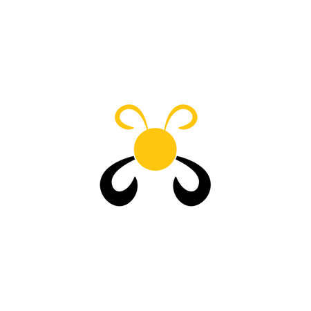 Bee logo template vector icon designのイラスト素材