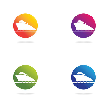 Boat logo template icon set designのイラスト素材
