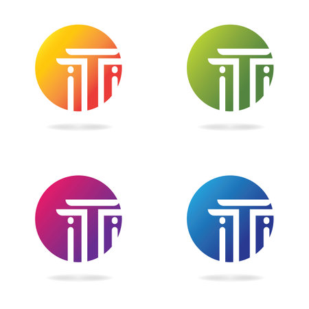 Pillar logo template vector icon set designのイラスト素材