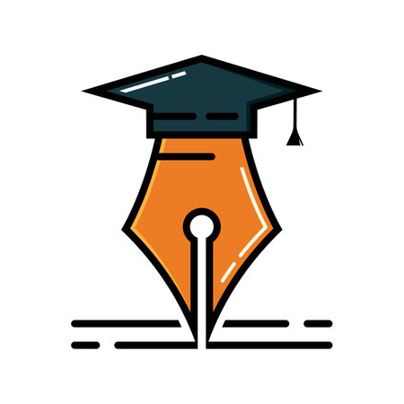 Pen Nib with Graduation Capのイラスト素材