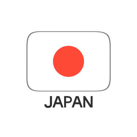 Vector flag of Japan. Japanese flag symbols on white background.のイラスト素材