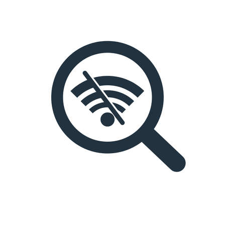 line icon looking for signal. flat vector symbol design looking for signal or no internet connection.のイラスト素材
