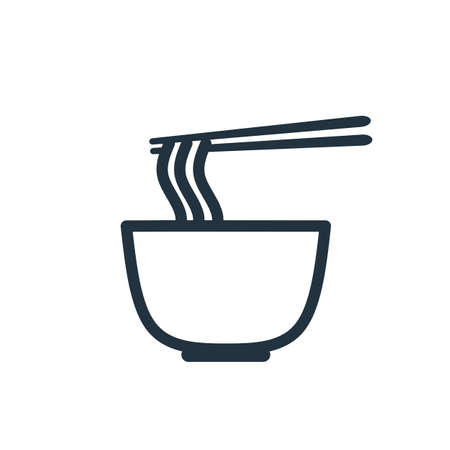 Ramen noodle icon vector isolated on a white background. Ramen symbol for your website design, logo, UI.のイラスト素材