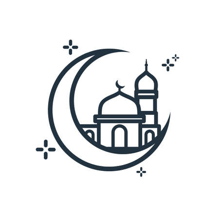 Mosque icon isolated on a white background. Symbol design for your website. Vector illustrationのイラスト素材