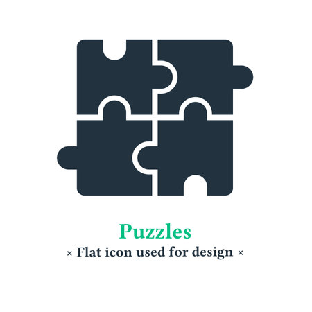 Puzzle icon in trendy flat style design isolated on white background. Puzzle symbols for website and mobile design.のイラスト素材