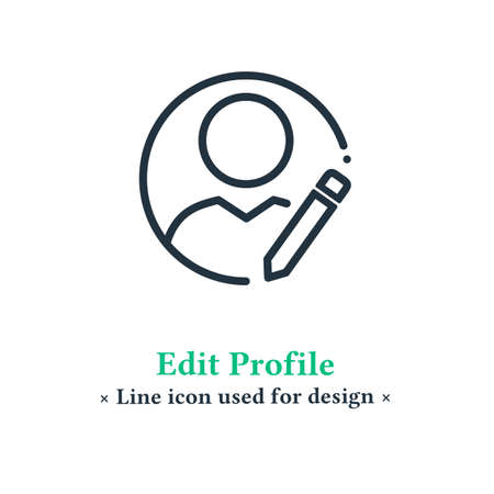 Vector edit profile icon isolated on a white background. edit symbol for web and mobile apps.のイラスト素材
