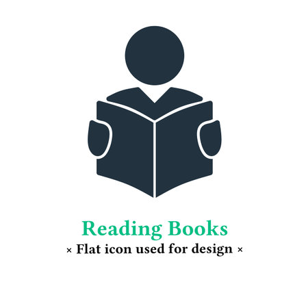 reading icon in trendy flat style isolated on white background. Symbol sign reading a book, studying for web and mobile apps.のイラスト素材