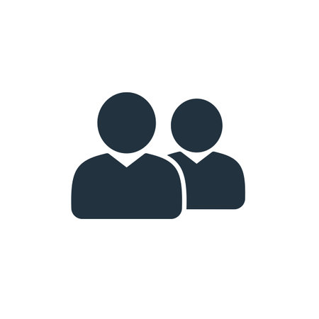 Two people icon in trendy flat style isolated on white background. People symbol, users for web and...