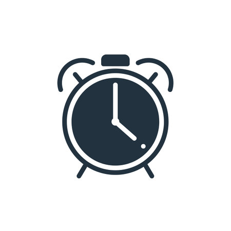 Alarm clock icon in trendy flat style isolated on white background. time symbol for web and mobile applications.のイラスト素材
