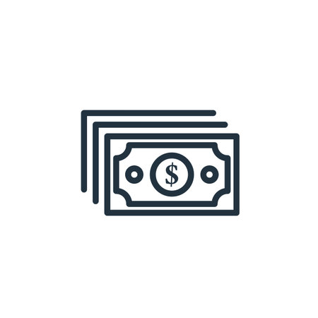 Money icon isolated on a white background. Banknote symbols for web and mobile apps.