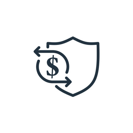 Transaction security icon isolated on white background. Money transaction security vector symbol, finance, protection for web and mobile design.のイラスト素材