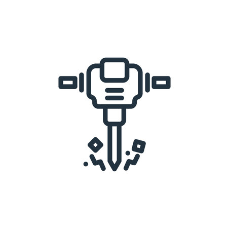 Jack hammer icon isolated on white background. Jack hammer vector symbol for web and mobile design.