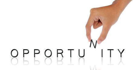 gesture of hand hold letterの写真素材