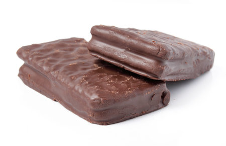 two pieces of delicious chocolate biscuits