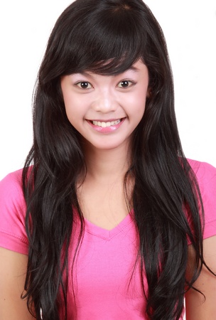 beautiful smiling of young girlの写真素材