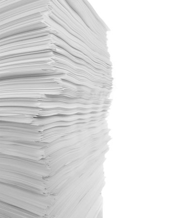 isolated stack of paper